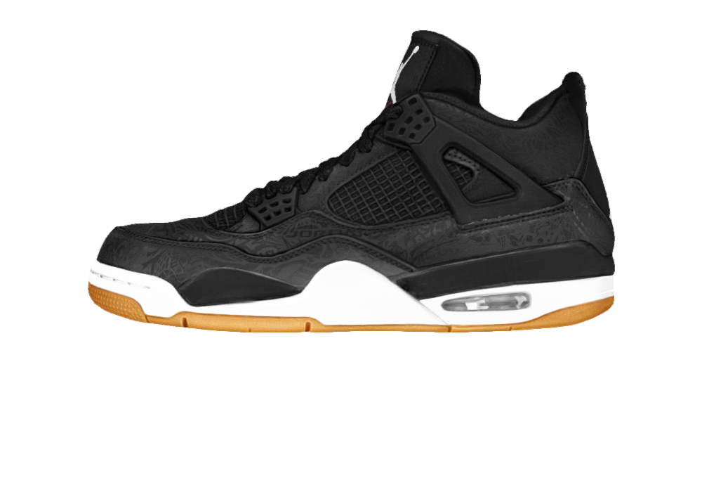 Jordan retro 4 black white gum best sale